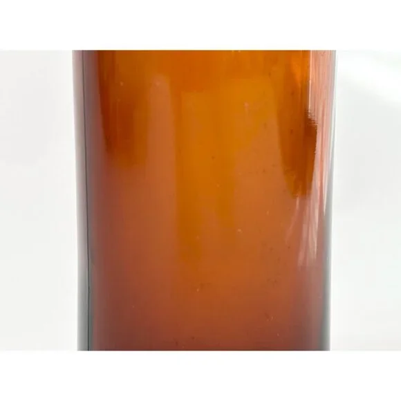 Antique Brown | Honey Gold Vintage German Made Glass Flip Top Bottle - Picture 5 of 10